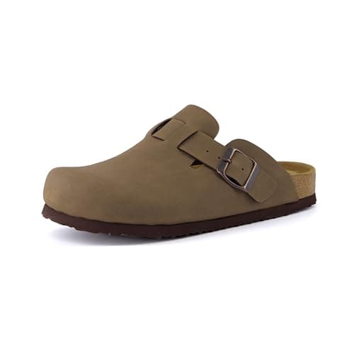 CUSHIONAIRE Hana Slip-On Buckle Clog Wide Width Cork Footbed