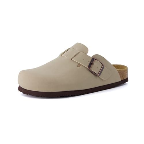 CUSHIONAIRE Hana Slip-On Buckle Clog Wide Width Cork Footbed