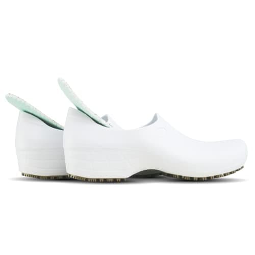 Waterproof Non Slip Nursing Shoes for Women - Chefs - Kitchen - Nurses - White Clogs for Work (Size 7)