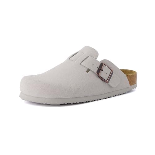 CUSHIONAIRE Hana Slip-On Buckle Clog Wide Width Cork Footbed