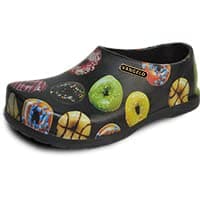 VANGELO Professional Men's Slip Resistant Nurse & Chef Shoe, Waterproof, Black Lime White Multicolor