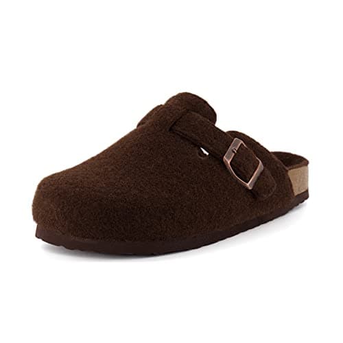 CUSHIONAIRE Hana Slip-On Buckle Clog Wide Width Cork Footbed
