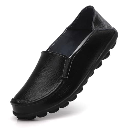ANYUETE Women's Comfortable Leather Flat Loafers