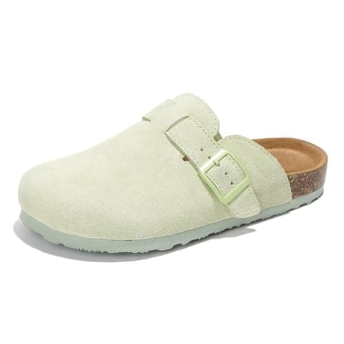 Project Cloud Women's Genuine Suede Footbed Memory Foam Arch Support Clog Slippers (Benton)