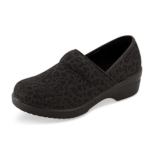CUSHIONAIRE Women's Claire Slip-On Clog, Vegan Leather, Memory Foam Comfortheel