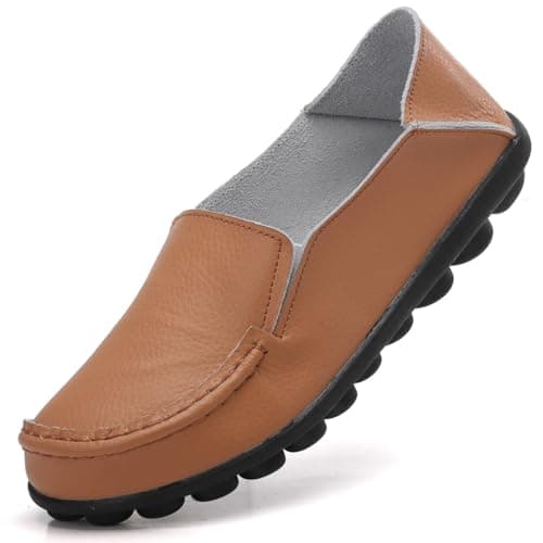 ANYUETE Women's Comfortable Leather Flat Loafers