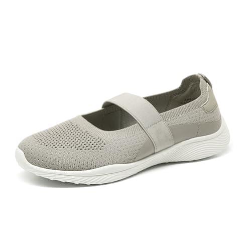 HONHOLD Women's Comfortable Knit Mary Jane Flat Shoes with Arch Support