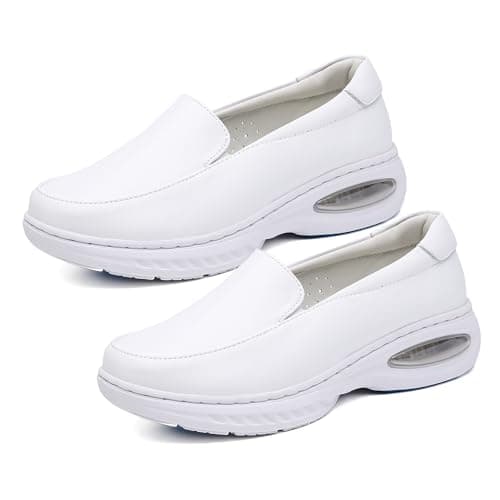 CNUEI Ladies Anti-Slip Comfortable Restaurant Service Shoes Lightweight Casual Leather
