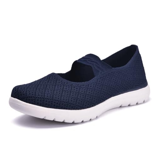 HONHOLD Women's Comfortable Knit Mary Jane Flat Shoes with Arch Support