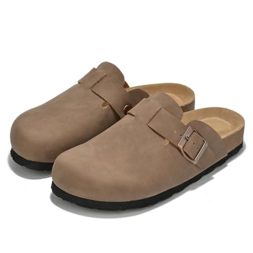 Project Cloud Women's Genuine Suede Footbed Memory Foam Arch Support Clog Slippers (Benton)