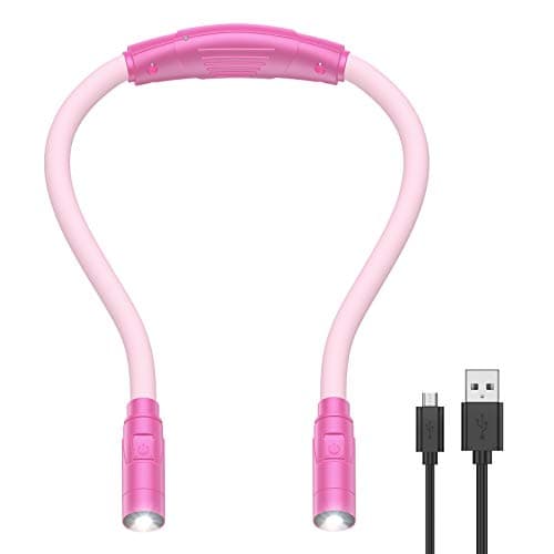 Upgraded LED Neck Reading Light with 3 Colors and Adjustable Brightness