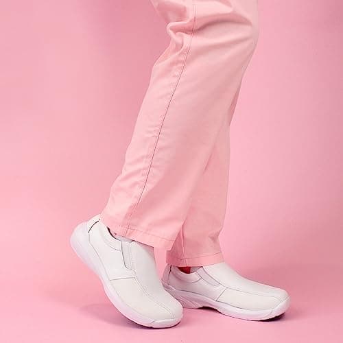 Hawkwell Pro Women's Leather Nursing Shoes for Bunions - Lightweight Slip Resistant Orthotic Work Shoes