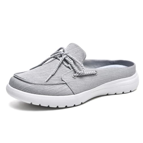 Buyrew Women's Comfortable Knit Canvas Clogs with Arch Support