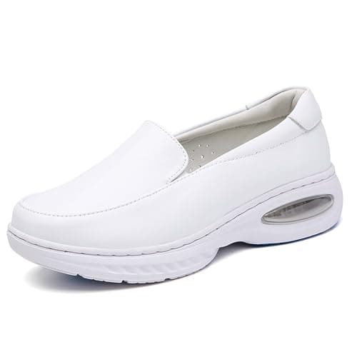CNUEI Ladies Anti-Slip Comfortable Restaurant Service Shoes Lightweight Casual Leather