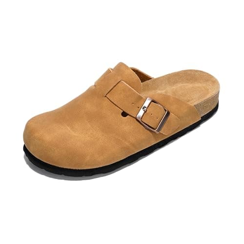 Project Cloud Women's Genuine Suede Footbed Memory Foam Arch Support Clog Slippers (Benton)