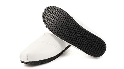 Laforst Froggee Women's Leather Nonslip Slip-On Flat for Servers & Nurses+Free Socks