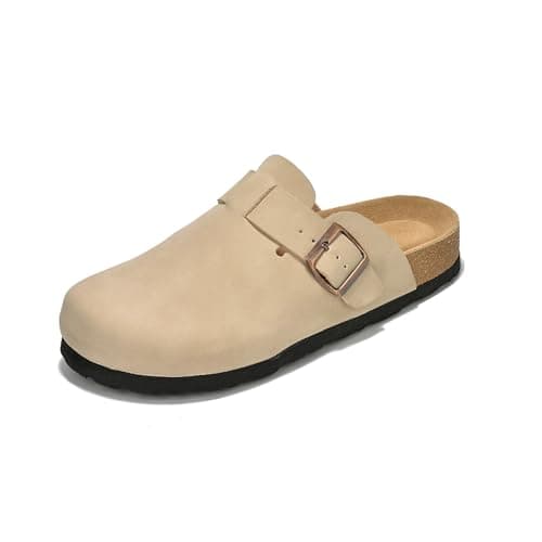Project Cloud Women's Genuine Suede Footbed Memory Foam Arch Support Clog Slippers (Benton)