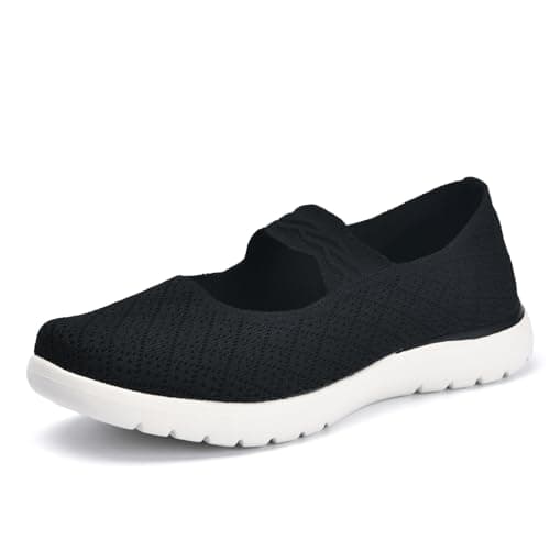 HONHOLD Women's Comfortable Knit Mary Jane Flat Shoes with Arch Support