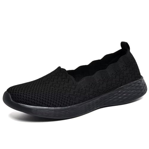 Puxowe Women's Lightweight Slip-On Walking Loafer-Shoes Memory Foam Round Toe