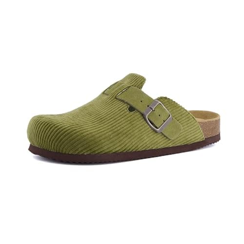 CUSHIONAIRE Hana Slip-On Buckle Clog Wide Width Cork Footbed