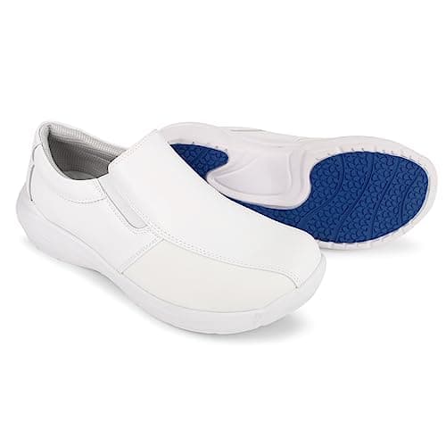 Hawkwell Pro Women's Leather Nursing Shoes for Bunions - Lightweight Slip Resistant Orthotic Work Shoes