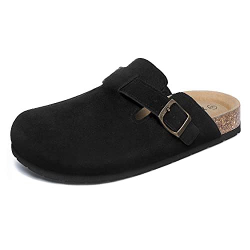 Xiakolaka Women's Suede Adjustable Buckle Slip-On Clogs
