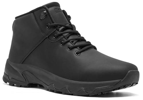 SHULOOK Men's Slip Resistant Non-Slip Work Boots Waterproof Casual Leather Ankle Boot