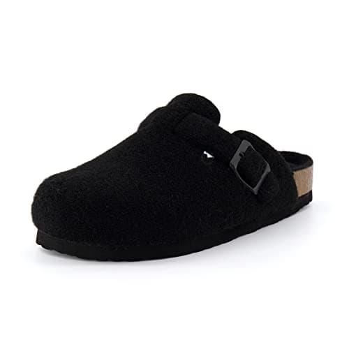 CUSHIONAIRE Hana Slip-On Buckle Clog Wide Width Cork Footbed