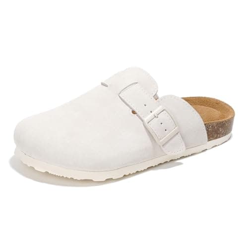 Project Cloud Women's Genuine Suede Footbed Memory Foam Arch Support Clog Slippers (Benton)