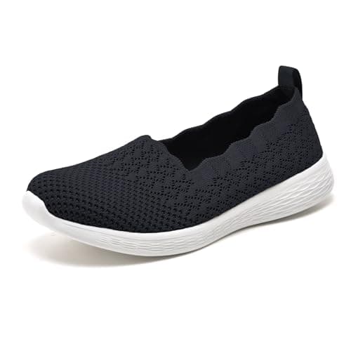 Puxowe Women's Lightweight Slip-On Walking Loafer-Shoes Memory Foam Round Toe