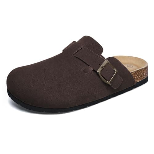 Xiakolaka Women's Suede Adjustable Buckle Slip-On Clogs
