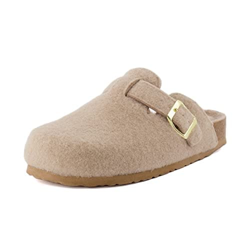 CUSHIONAIRE Hana Slip-On Buckle Clog Wide Width Cork Footbed