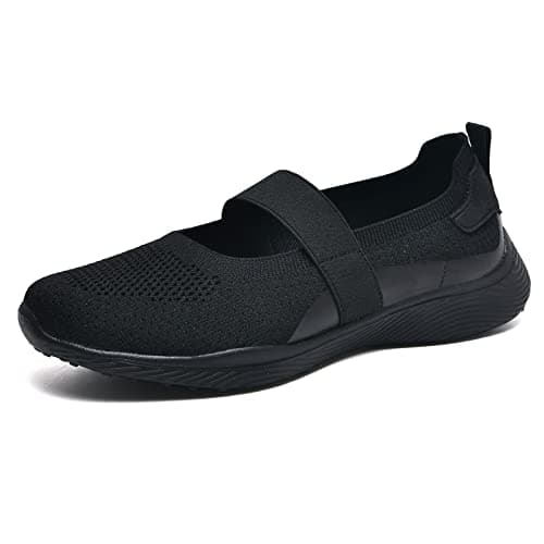 HONHOLD Women's Comfortable Knit Mary Jane Flat Shoes with Arch Support