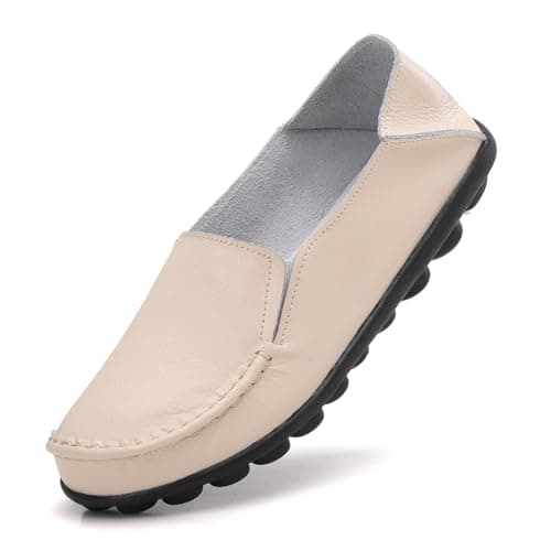 ANYUETE Women's Comfortable Leather Flat Loafers