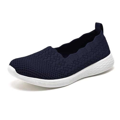 Puxowe Women's Lightweight Slip-On Walking Loafer-Shoes Memory Foam Round Toe