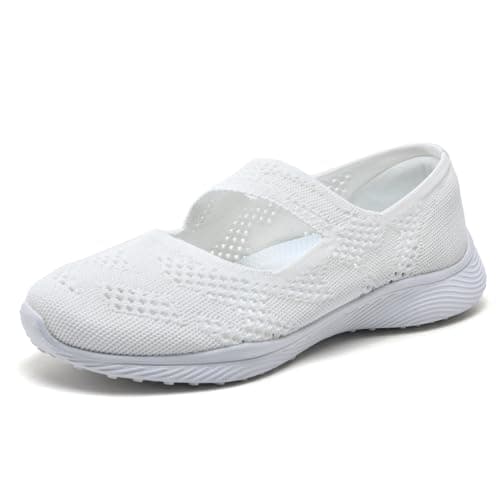 HONHOLD Women's Comfortable Knit Mary Jane Flat Shoes with Arch Support