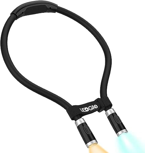 LED Neck Reading Light for Bedtime Reading (Black)