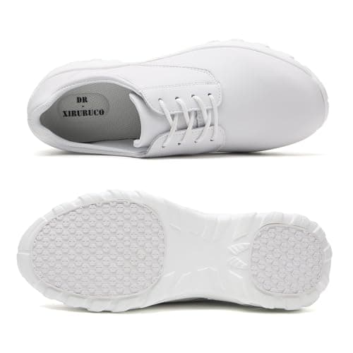 DR.XIRURUCO Women's Lightweight Faux Leather Lace-Up Nursing Shoes
