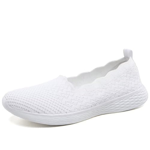 Puxowe Women's Lightweight Slip-On Walking Loafer-Shoes Memory Foam Round Toe