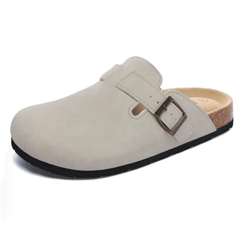 Xiakolaka Women's Suede Adjustable Buckle Slip-On Clogs