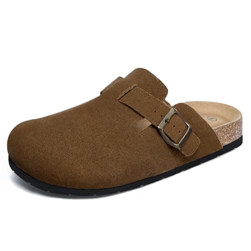 Xiakolaka Women's Suede Adjustable Buckle Slip-On Clogs