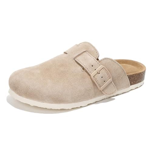 Project Cloud Women's Genuine Suede Footbed Memory Foam Arch Support Clog Slippers (Benton)