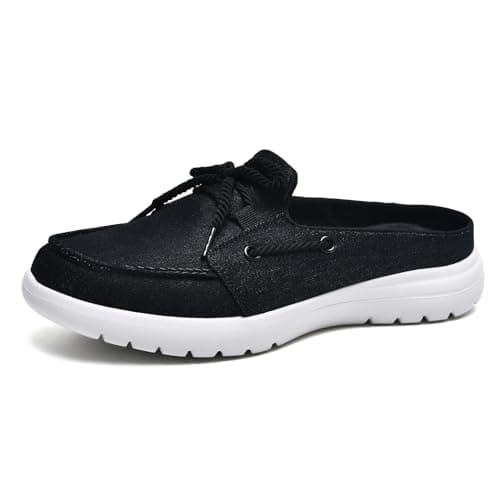 Buyrew Women's Comfortable Knit Canvas Clogs with Arch Support
