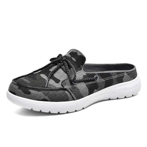 Buyrew Women's Comfortable Knit Canvas Clogs with Arch Support