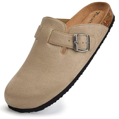 Torotto Women's Arch Support Suede Slip-On Potato Shoes with Buckle