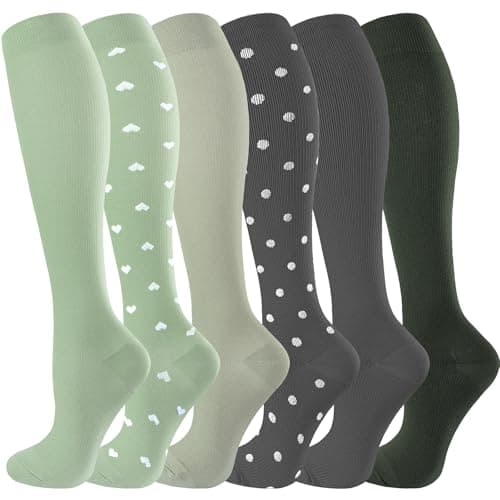 Best Knee High Compression Socks 20-30 mmHg for Running, Nurses & Travel