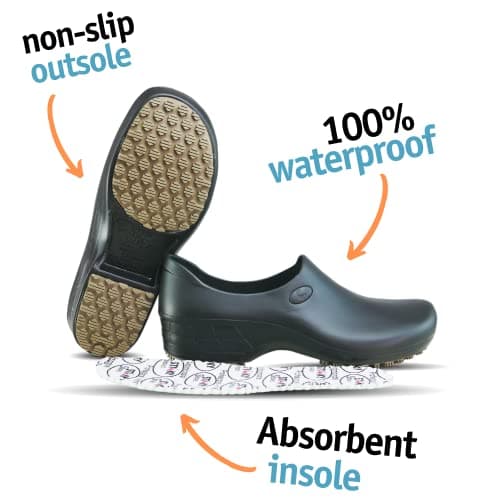 Sticky Waterproof Non-Slip Clogs for Women Chefs and Nurses