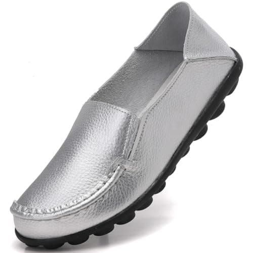 ANYUETE Women's Comfortable Leather Flat Loafers