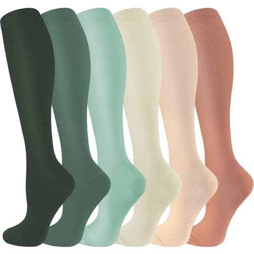 Best Knee High Compression Socks 20-30 mmHg for Running, Nurses & Travel