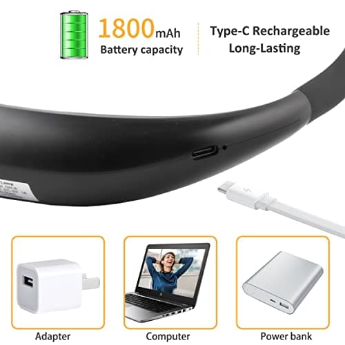 Upgraded Neck Reading Light: Rechargeable LED Book Light with Stepless Brightness Control